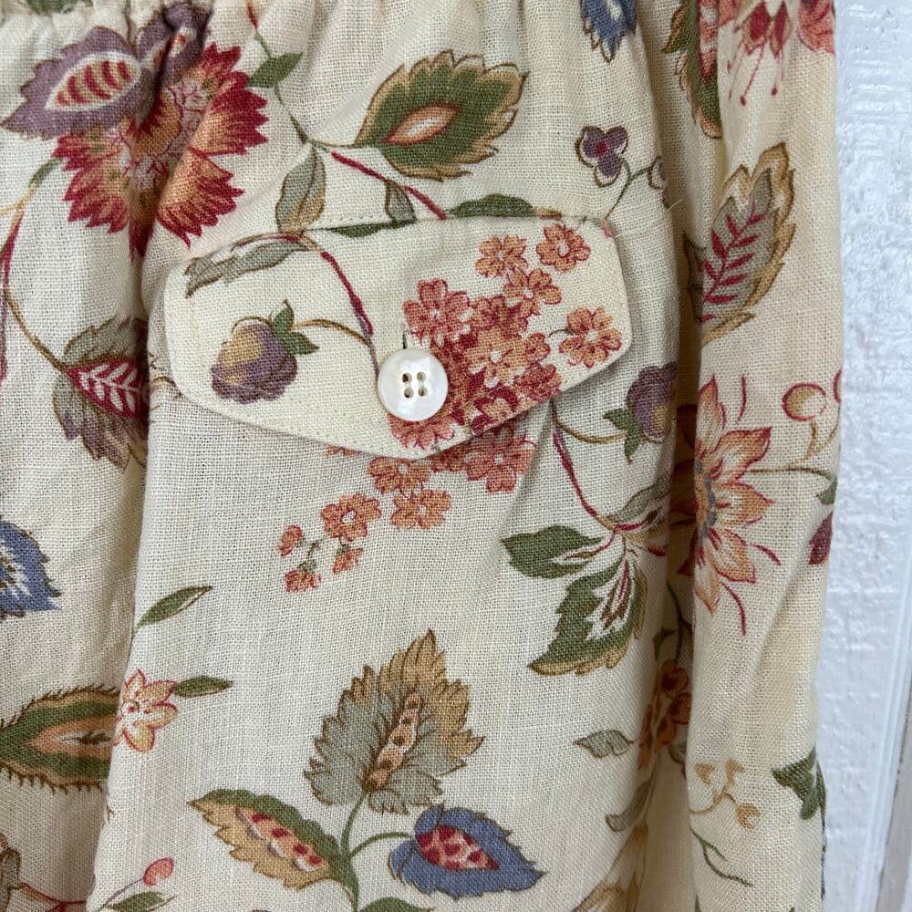 Vintage Linen Floral Mom Shorts Cottagecore Countrycore Yellow Size 12 - Picture 7 of 7